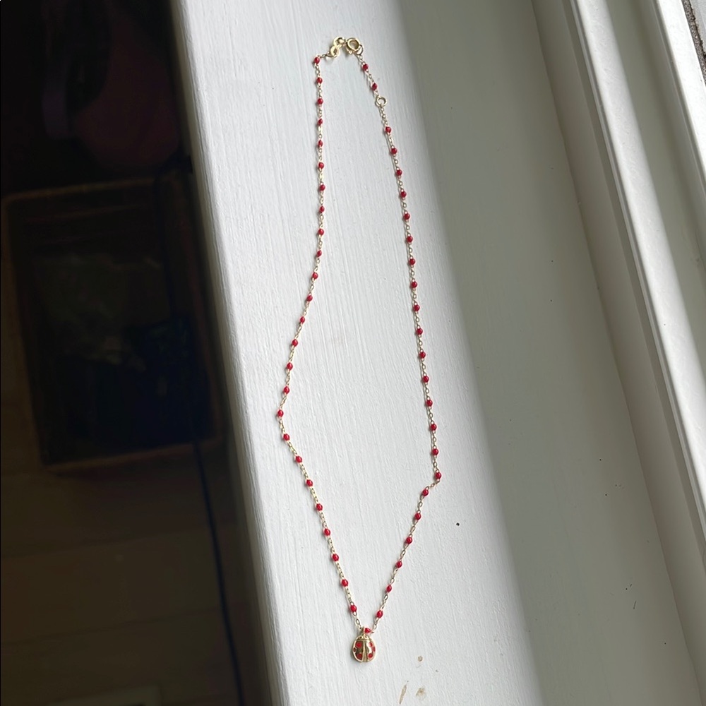 Gigi Clozeau necklace with ladybug pendant